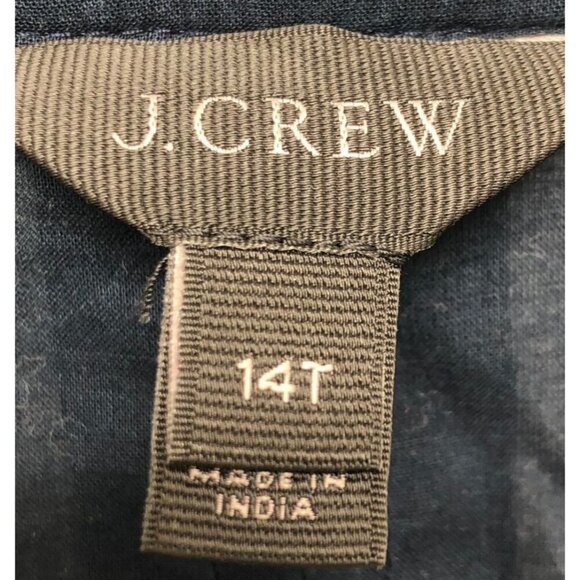 J Crew Floral Embroidered Flutter Sleeve Blouse Women 14T Navy Button Front - Picture 6 of 9